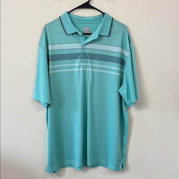 Callaway Other - Callaway Opti-Dri Mosaic Chest Stripe Men's Polo Shirt Blue Grotto Lounge XL
